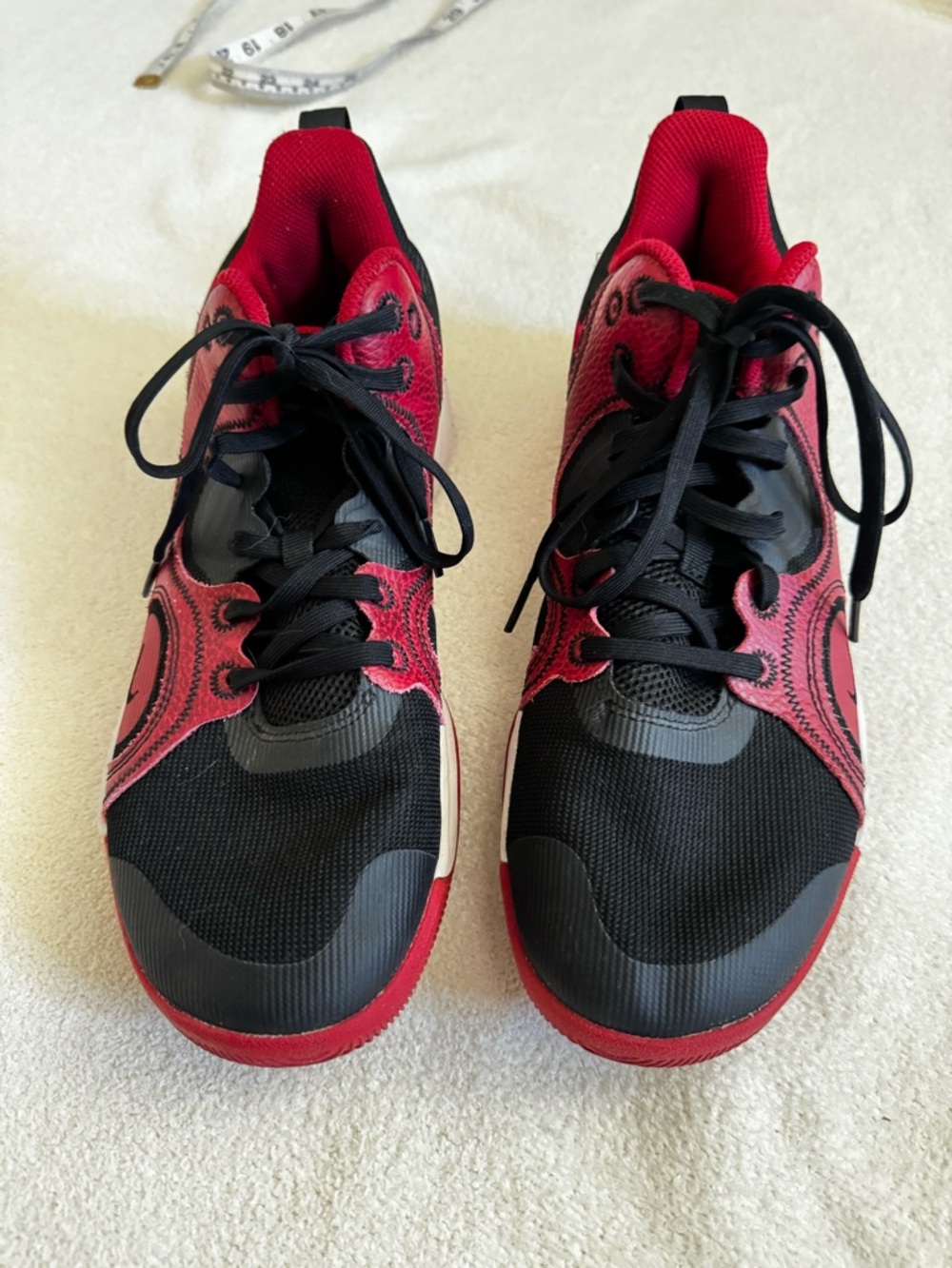 Nike Black and Red Basketball Sneakers